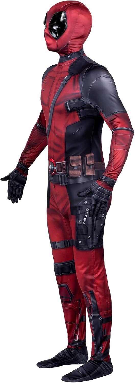 image:imageMARVEL Deadpool Official Adult Deluxe Zentai Halloween Costume Stretch Spandex with Wrist SlitsXL