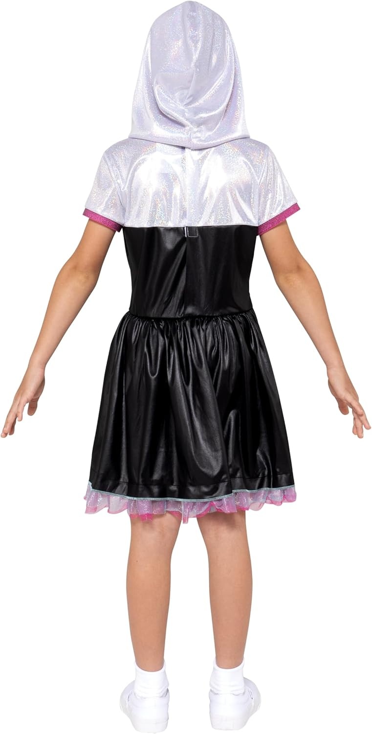 image:imageMARVEL Ghost Spider Official Youth Halloween Dress Premium Quality Printed Dress with Fabric Half MaskL 1214