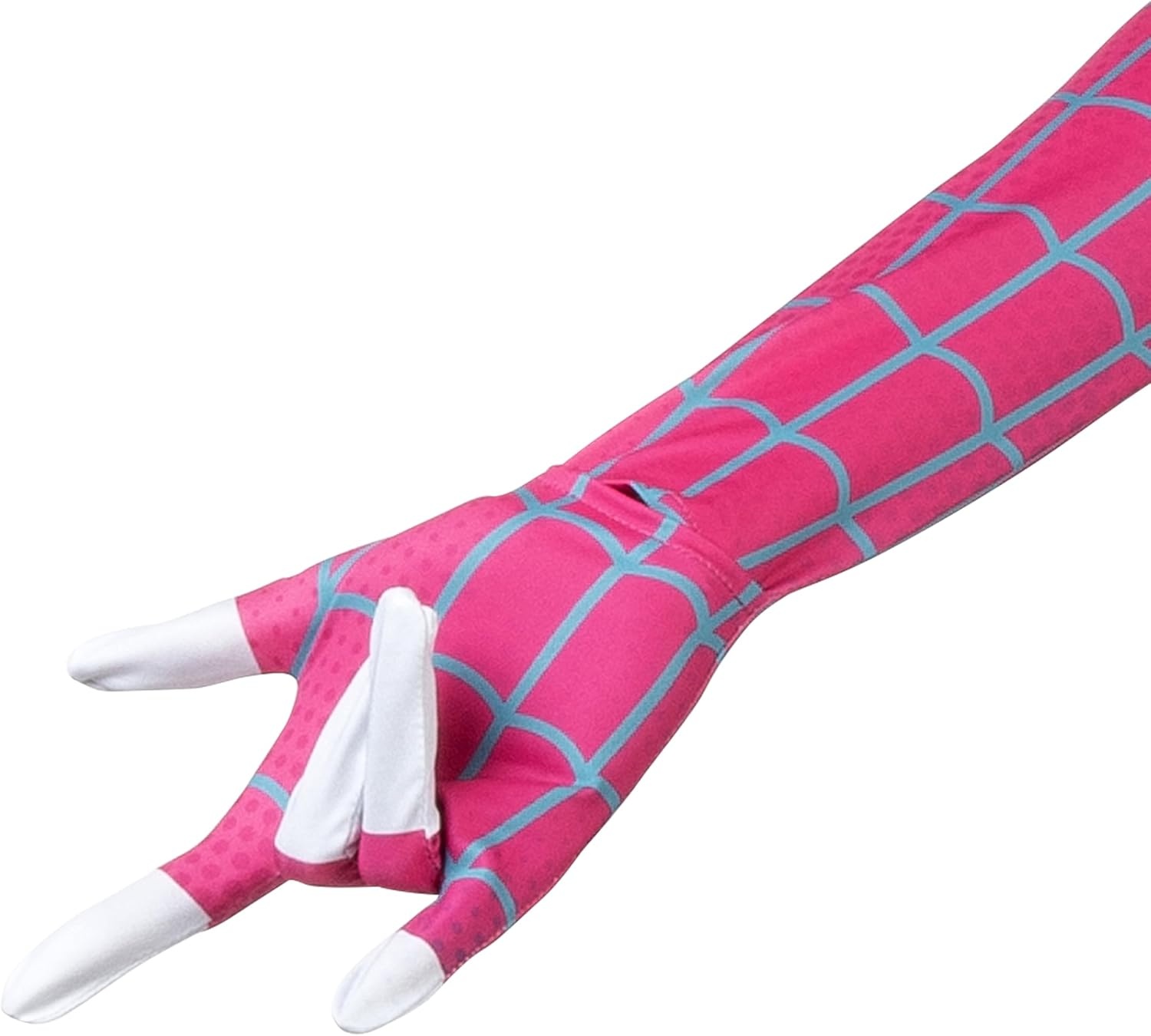 image:imageMARVEL SpiderGwen Official Adult Zentai Halloween Costume Hooded Spandex Jumpsuit with Printed Design and Pull On MaskXs