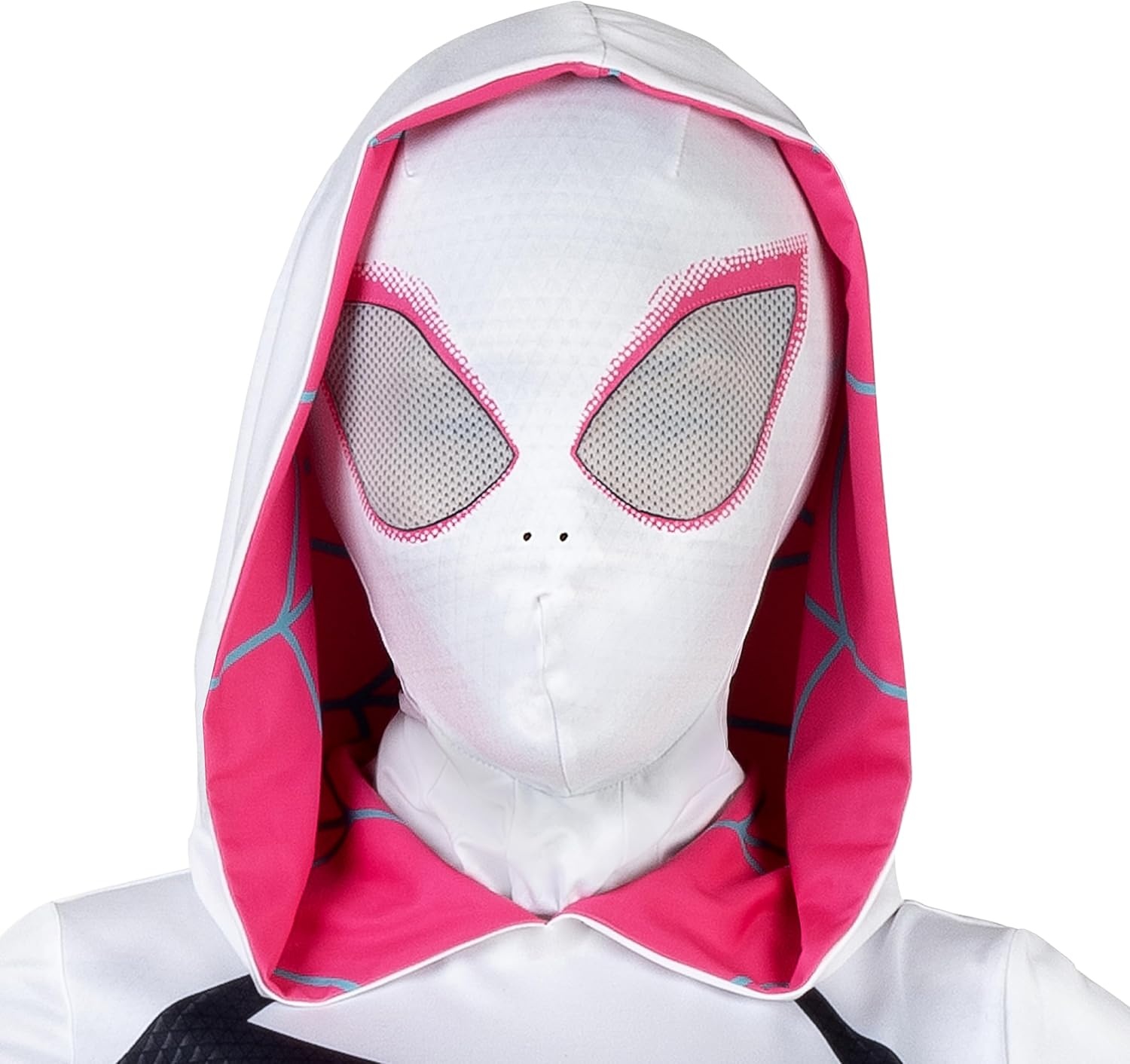 image:imageMARVEL SpiderGwen Official Adult Zentai Halloween Costume Hooded Spandex Jumpsuit with Printed Design and Pull On MaskXs
