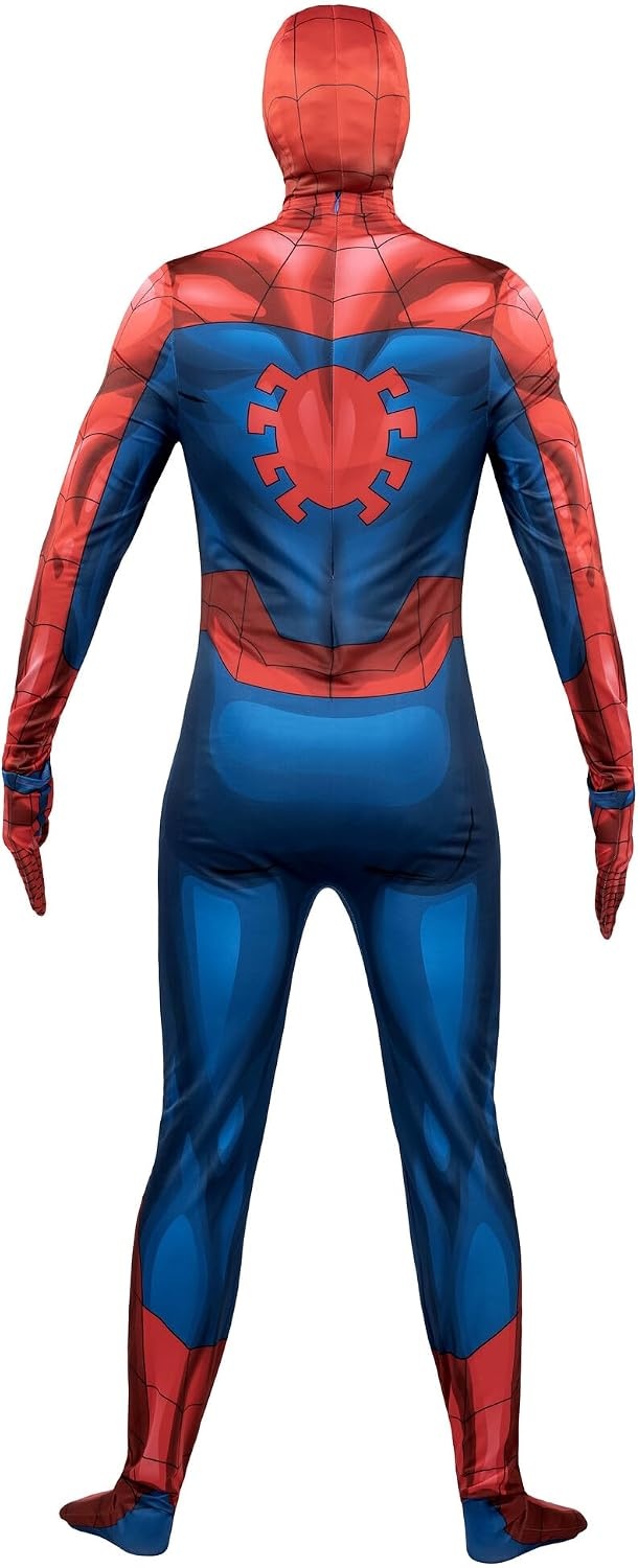 image:imageMARVEL SpiderMan Official Adult Deluxe Zentai Halloween Costume Stretch Spandex with Hidden Zippers and Wrist SlitsXL