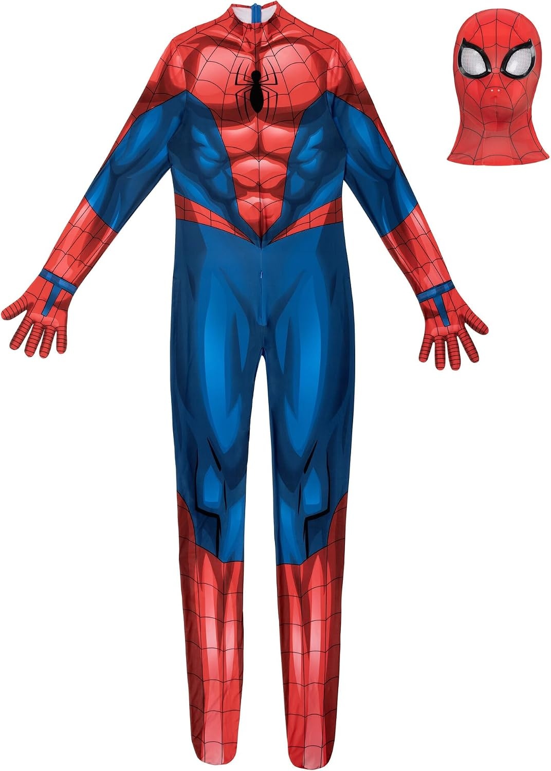 image:imageMARVEL SpiderMan Official Adult Deluxe Zentai Halloween Costume Stretch Spandex with Hidden Zippers and Wrist SlitsXL
