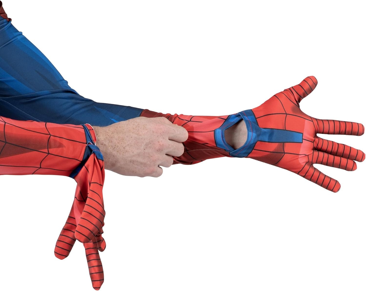 image:imageMARVEL SpiderMan Official Adult Deluxe Zentai Halloween Costume Stretch Spandex with Hidden Zippers and Wrist SlitsXL