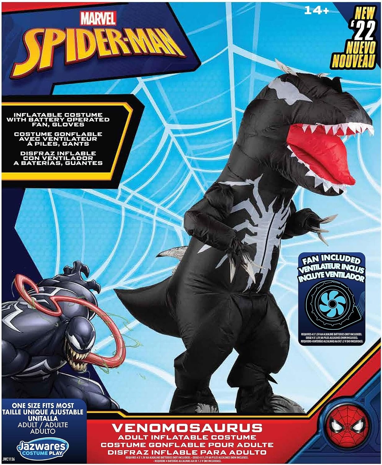image:imageMARVEL Venomosaurus Official Adult Inflatable Halloween CostumeInflatable Jumpsuit with BuiltIn Fan Gloves Battery Box