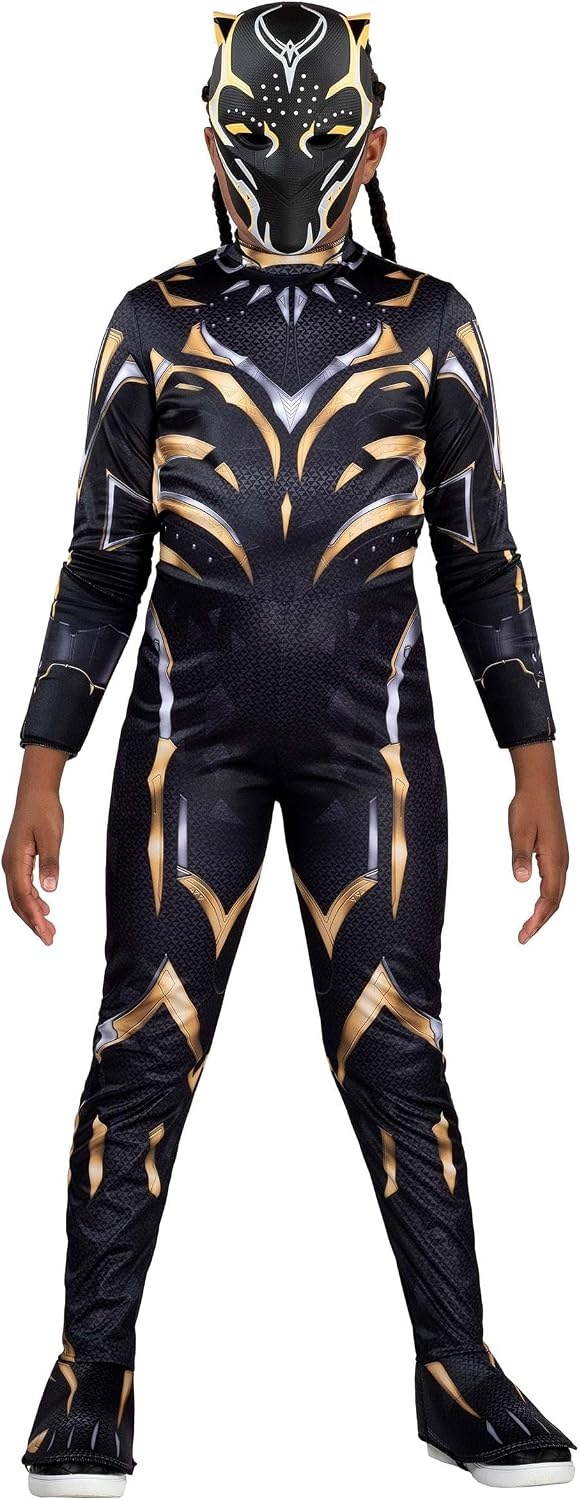 image:imageMarvel Black Panther Official Youth Halloween Costume Premium Quality Padded Jumpsuit with Plastic MaskL 1214