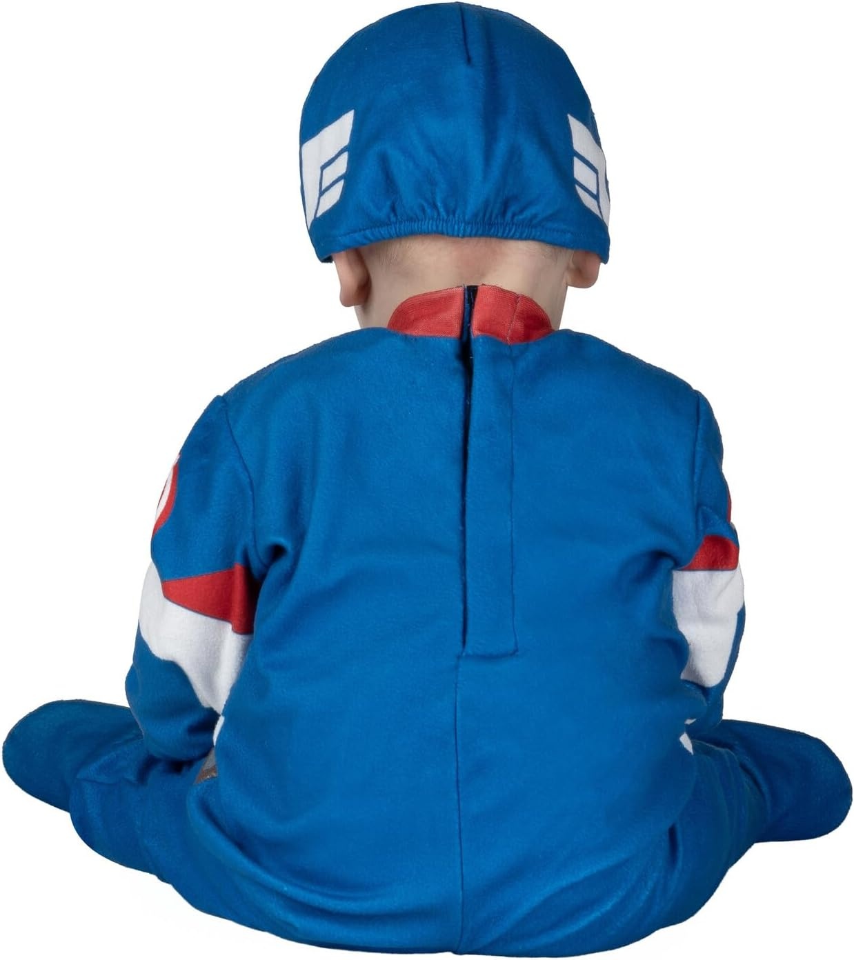 image:imageMarvel Captain America Official Infant Halloween Costume Premium Minky Fabric Jumpsuit and NonSlip Booties06m