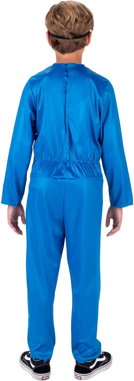 image:imageMarvel Captain America Official Youth Costume Premium Fabric Jumpsuit with Printed Design and Plastic Half MaskL 1214