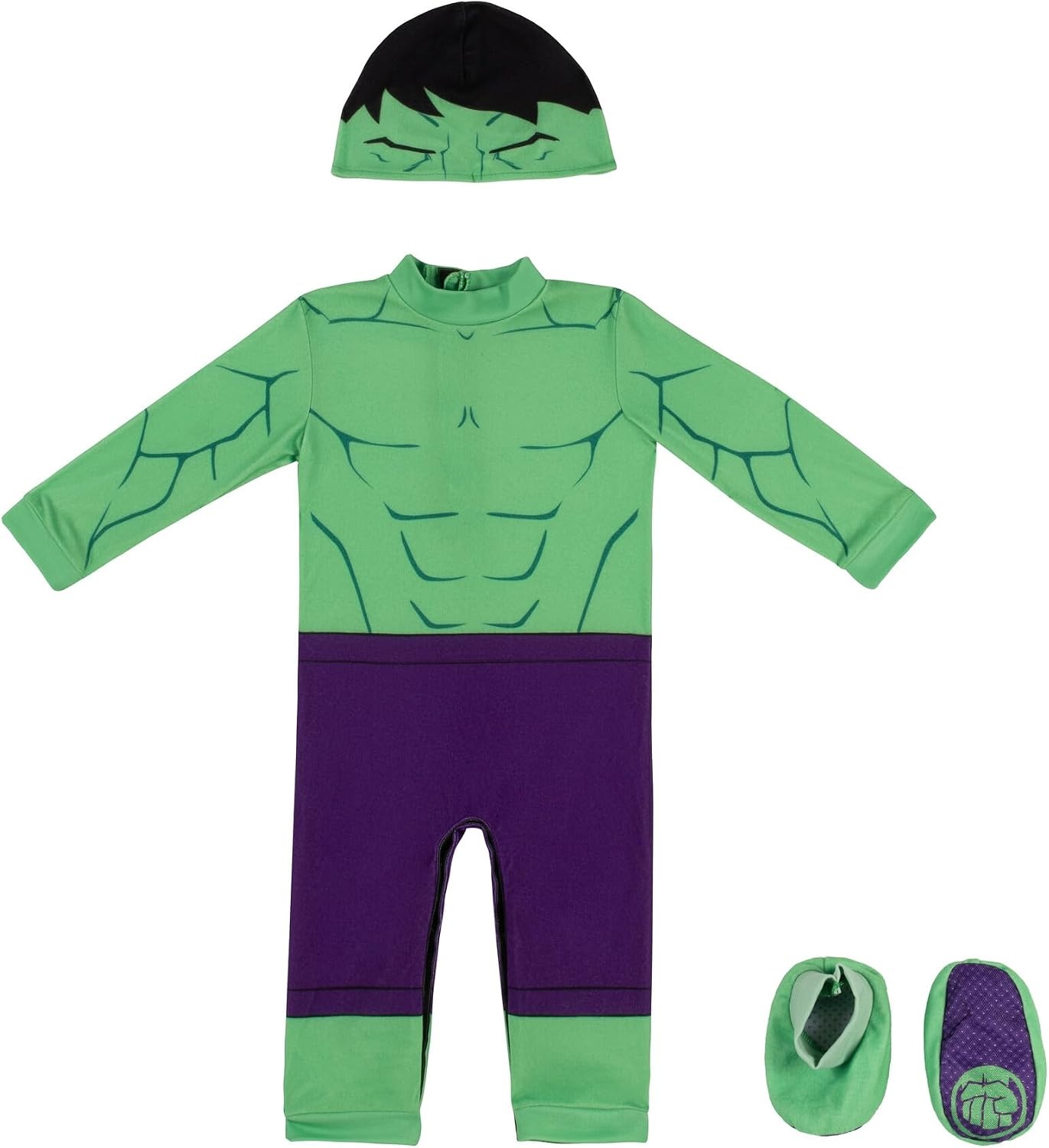 image:imageMarvel Hulk Official Infant Halloween Costume Premium Quality Minky Fabric Jumpsuit and NonSlip Booties612m
