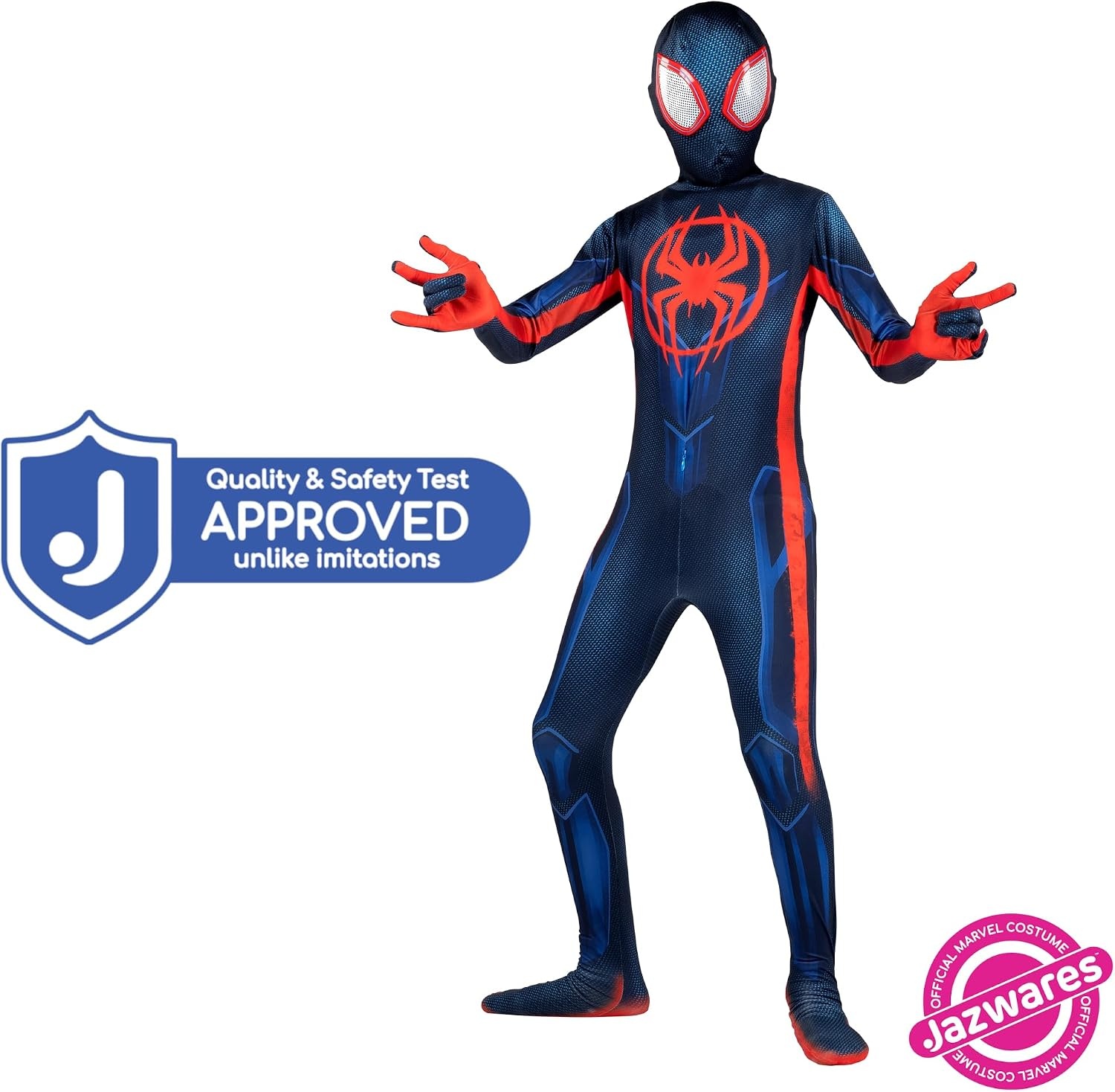 image:imageMarvel Miles Morales SpiderMan Official Youth Deluxe Zentai Costume Stretch Spandex with Hidden Zippers and Wrist SlitsXL 1416