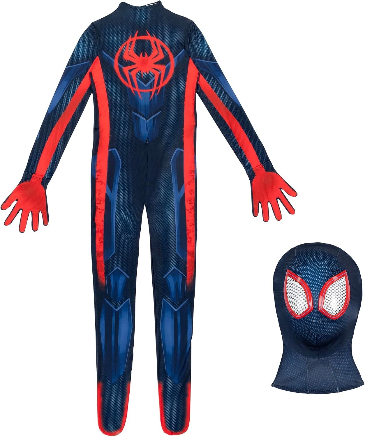 image:imageMarvel Miles Morales SpiderMan Official Youth Deluxe Zentai Costume Stretch Spandex with Hidden Zippers and Wrist SlitsXL 1416