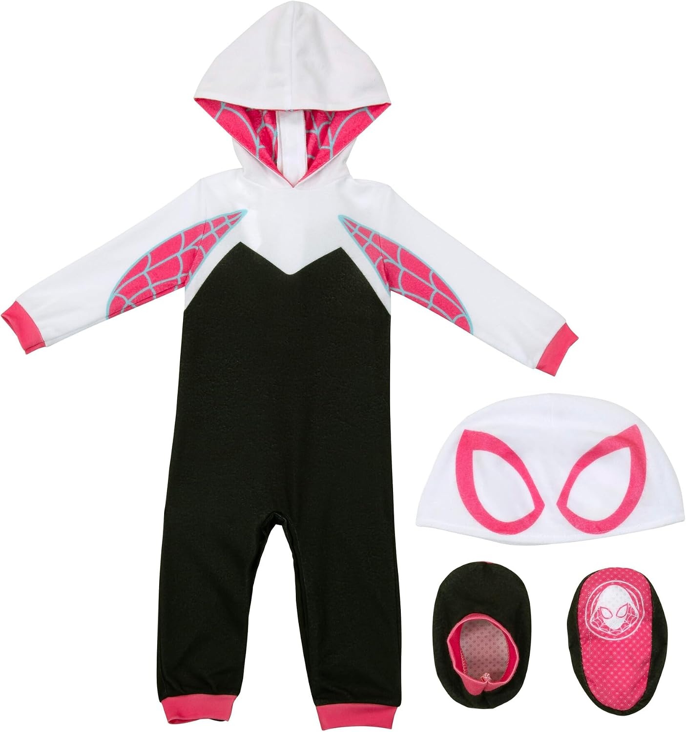 image:imageMarvel SpiderGwen Official Infant Deluxe Halloween Costume Premium Minky Fabric and NonSlip Grip Booties1218m