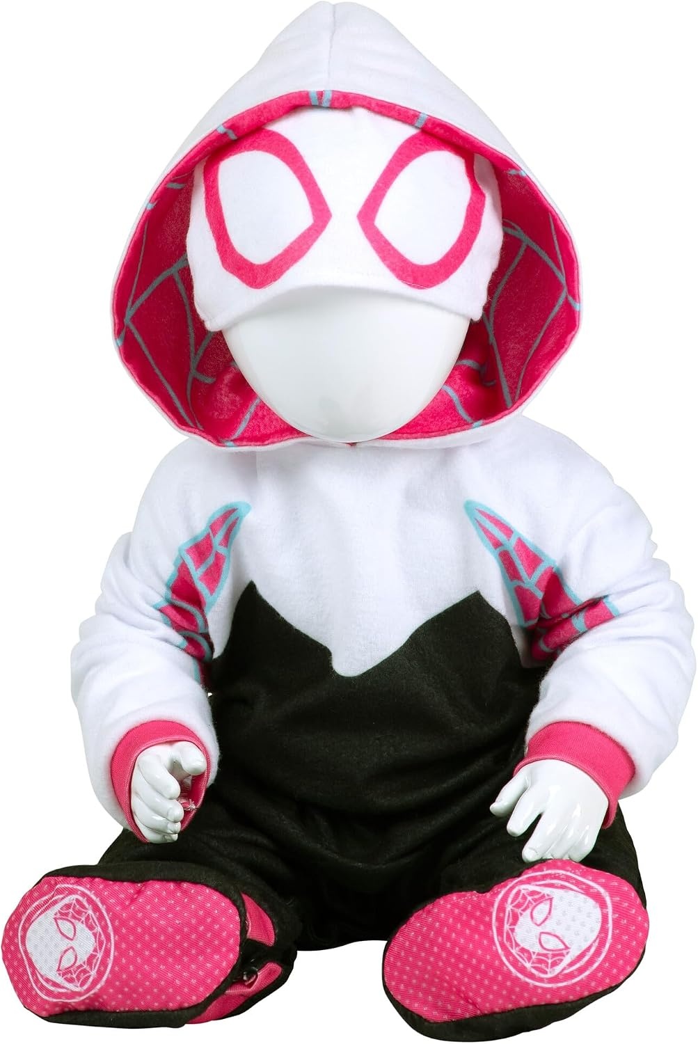image:imageMarvel SpiderGwen Official Infant Deluxe Halloween Costume Premium Minky Fabric and NonSlip Grip Booties612m