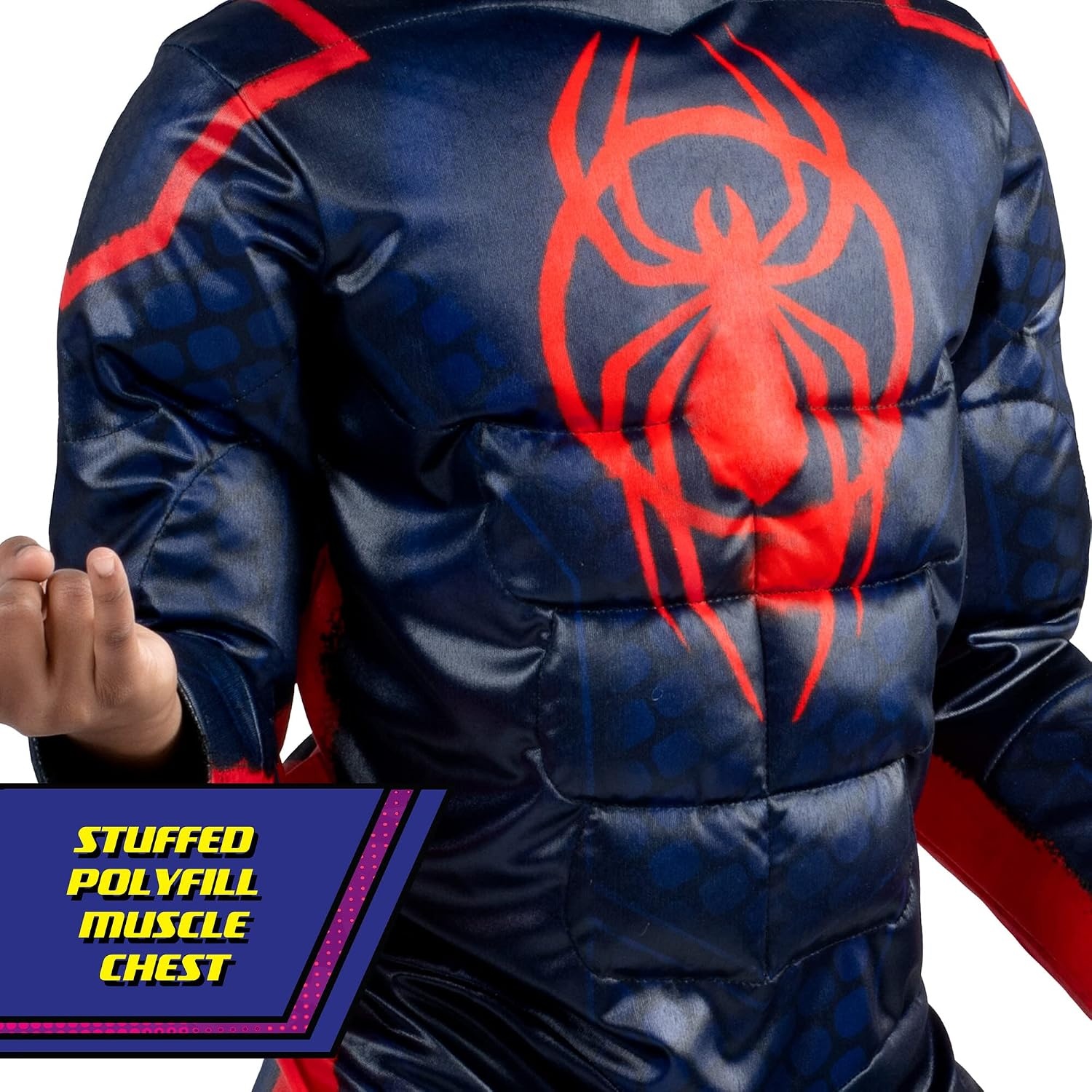 image:imageMarvel SpiderMan Miles Morales Official Youth Halloween Costume Premium Quality Padded Jumpsuit with Pull On Fabric MaskM 810