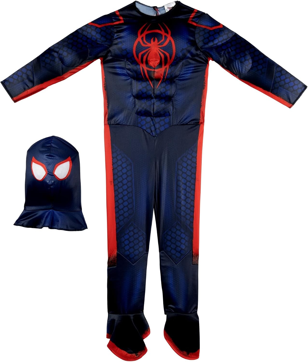 image:imageMarvel SpiderMan Miles Morales Official Youth Halloween Costume Premium Quality Padded Jumpsuit with Pull On Fabric MaskS 57