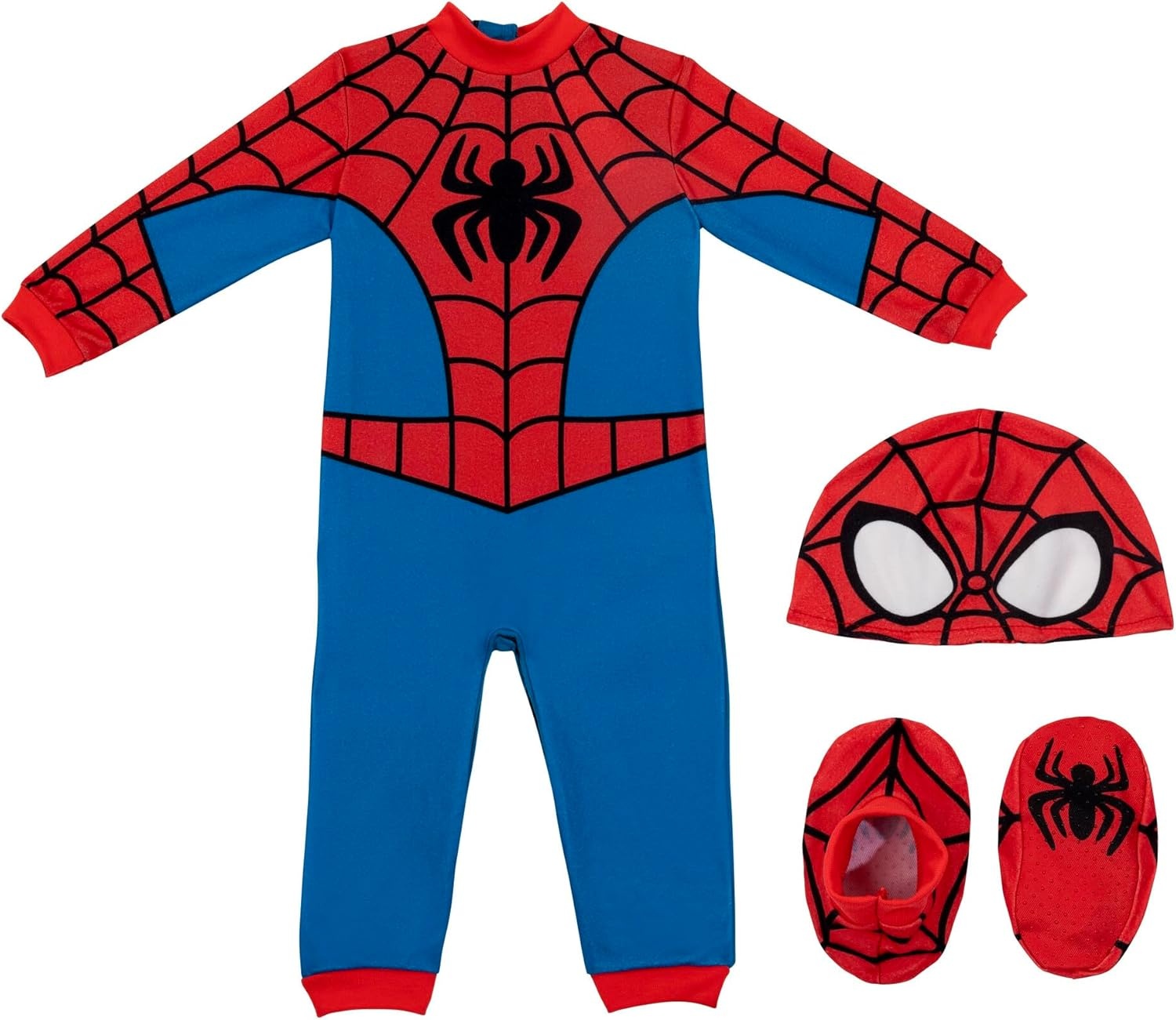 image:imageMarvel SpiderMan Official Infant Deluxe Costume Premium Quality Minky Fabric and NonSlip Grip Booties1218m