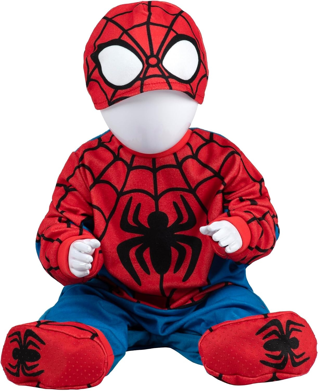 image:imageMarvel SpiderMan Official Infant Deluxe Costume Premium Quality Minky Fabric and NonSlip Grip Booties612m