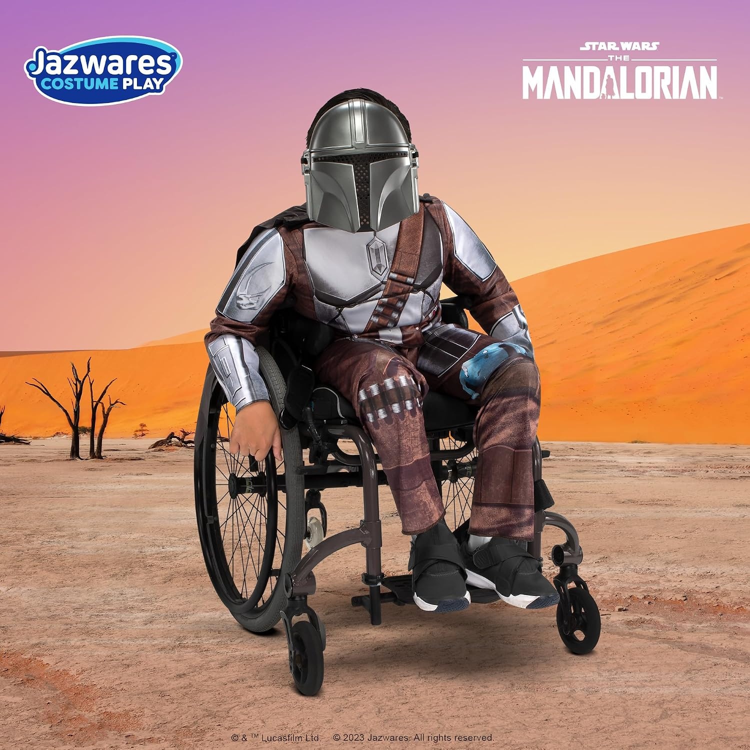 image:imageSTAR WARS The Mandalorian Official Youth Adaptive Costume Costumes with Adaptive Features Wheel Cover Sold SeparatelyL 1214