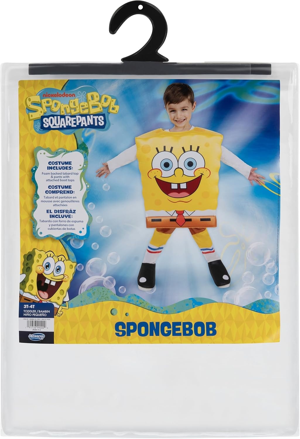 image:imageSpongeBob SquarePants Official Toddler Halloween Costume Premium Quality Foam Backed Top plus Pants with Boot TopsSpongebob 3t4t