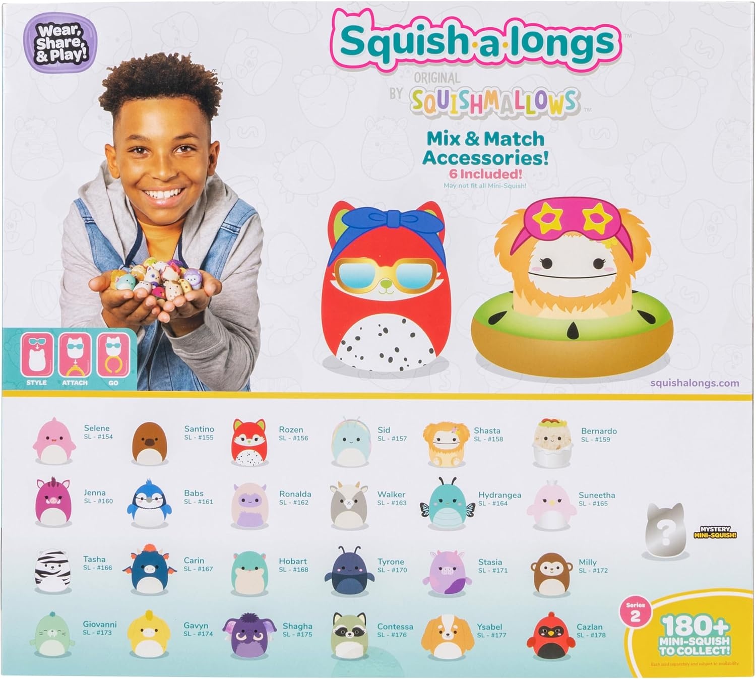 image:imageSquishalongs 25 Pack Series 2 25 1 MiniSquish 5 Accessories 1 Ring amp 1 Collectors Guide 2 Chase Figures Collect Trade amp Play