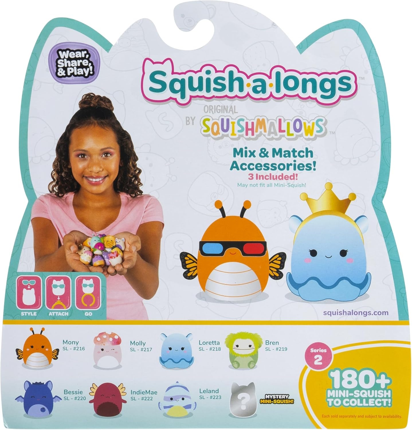 image:imageSquishalongs 8 Pack Style 1 W2 8 1 MiniSquish with 2 Accessories 1 Ring and a Collectors Guide Collect Trade amp PlayStyle 2 W2