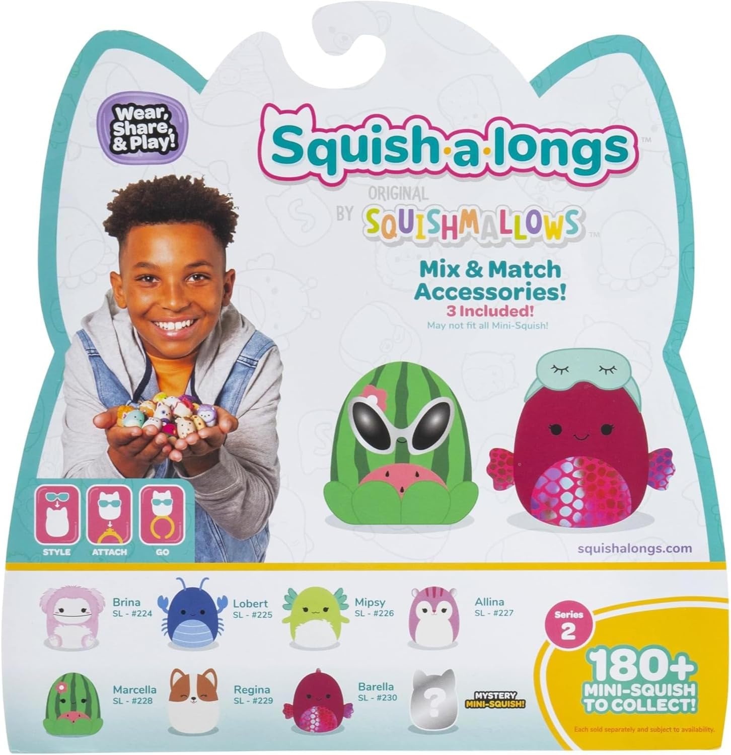 image:imageSquishalongs 8 Pack Style 1 W2 8 1 MiniSquish with 2 Accessories 1 Ring and a Collectors Guide Collect Trade amp PlayStyle 3 W2