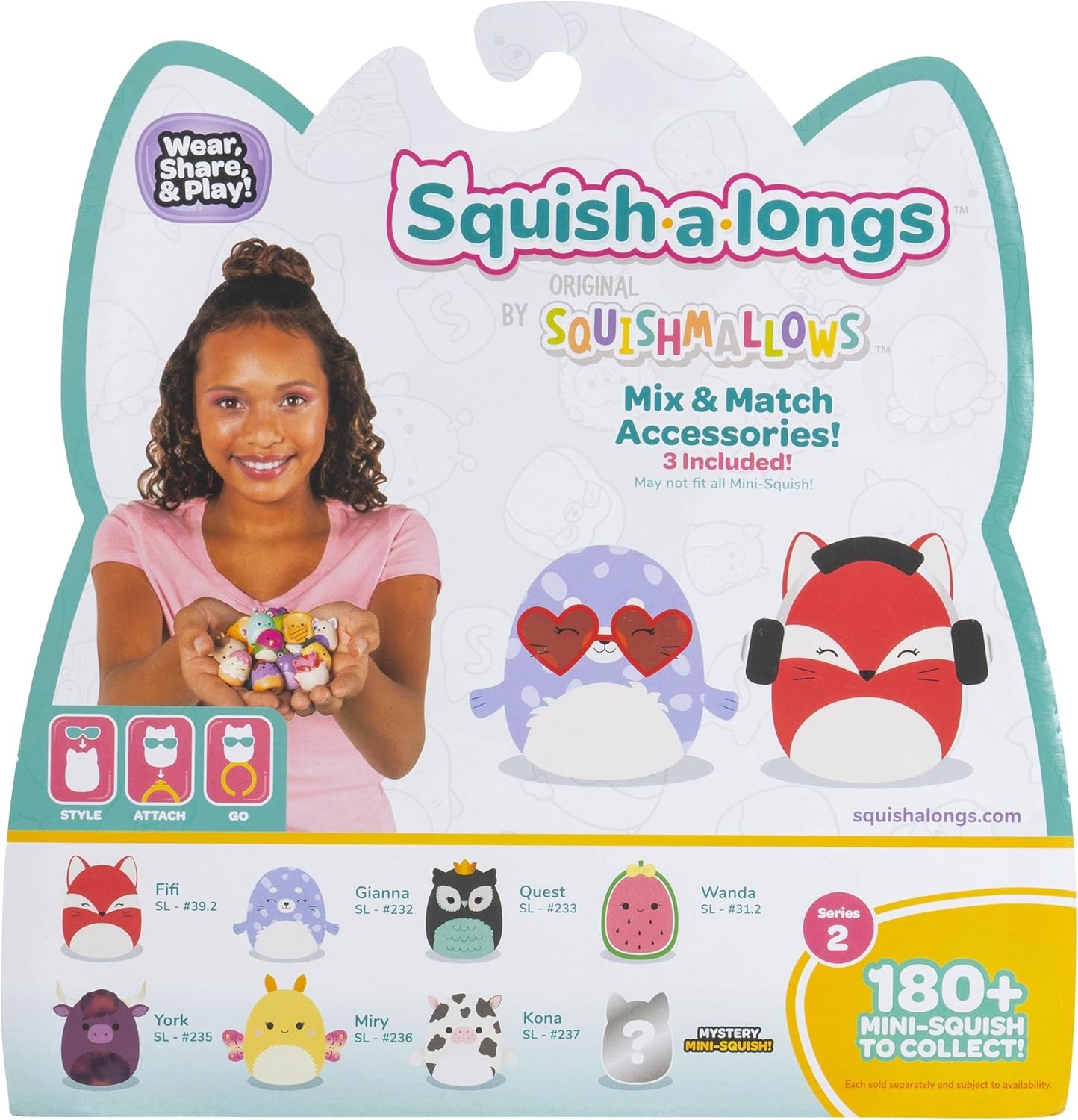 image:imageSquishalongs 8 Pack Style 1 W2 8 1 MiniSquish with 2 Accessories 1 Ring and a Collectors Guide Collect Trade amp PlayStyle 4 W2