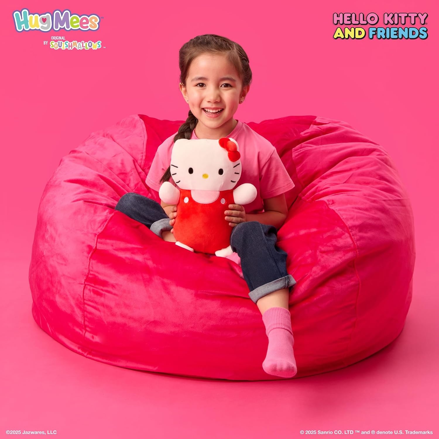 image:imageSquishmallows Original Sanrio 10Inch Kuromi HugMees MediumSized Ultrasoft Official Jazwares PlushHello Kitty