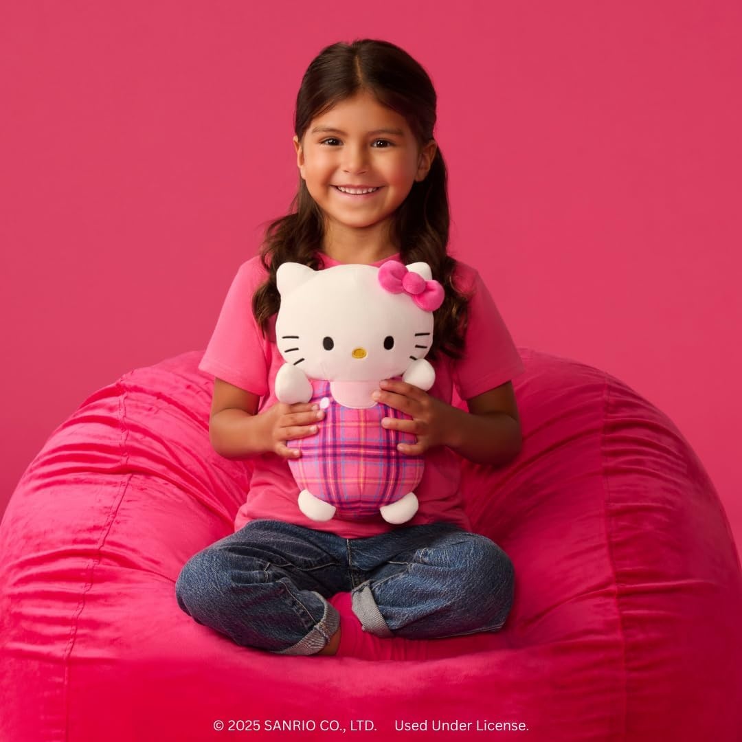 image:imageSquishmallows Original Sanrio 10in Plaid Pompompurin HugMees Ultrasoft Official Jazwares Plush MediumSizedPlaid Hello Kitty