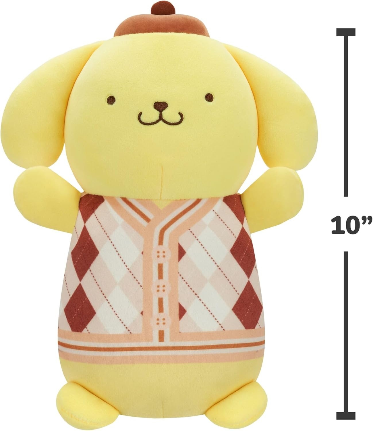 image:imageSquishmallows Original Sanrio 10in Plaid Pompompurin HugMees Ultrasoft Official Jazwares Plush MediumSizedPlaid Pompompurin