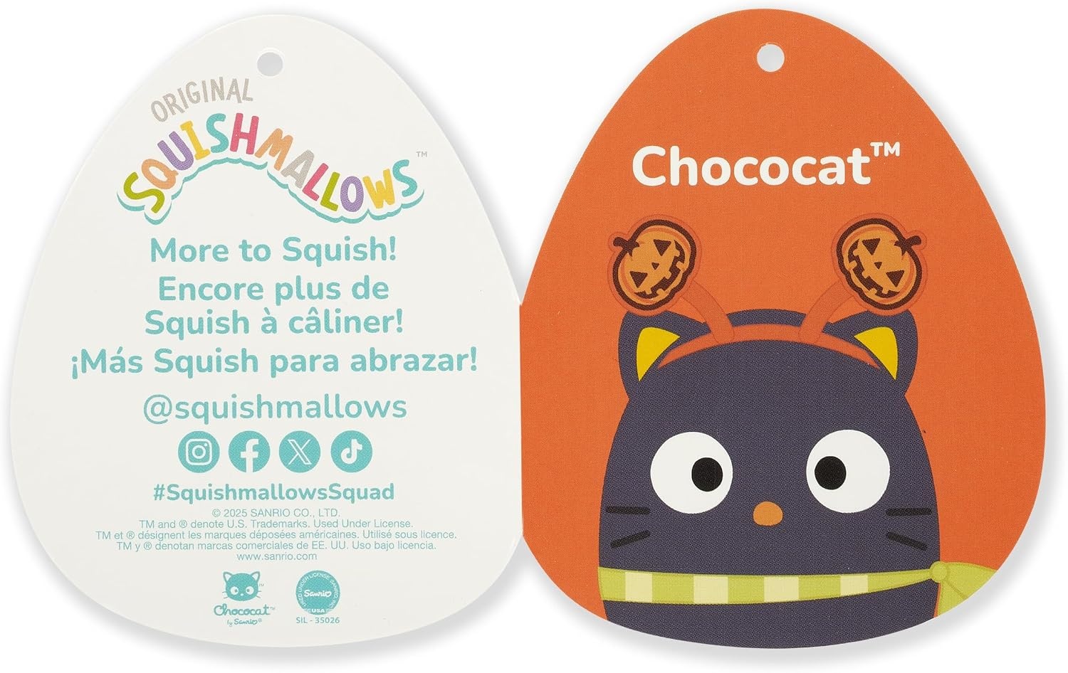 image:imageSquishmallows Original Sanrio 12in Halloween 2025 Kuromi Official Jazwares Plush MediumSizedChococat
