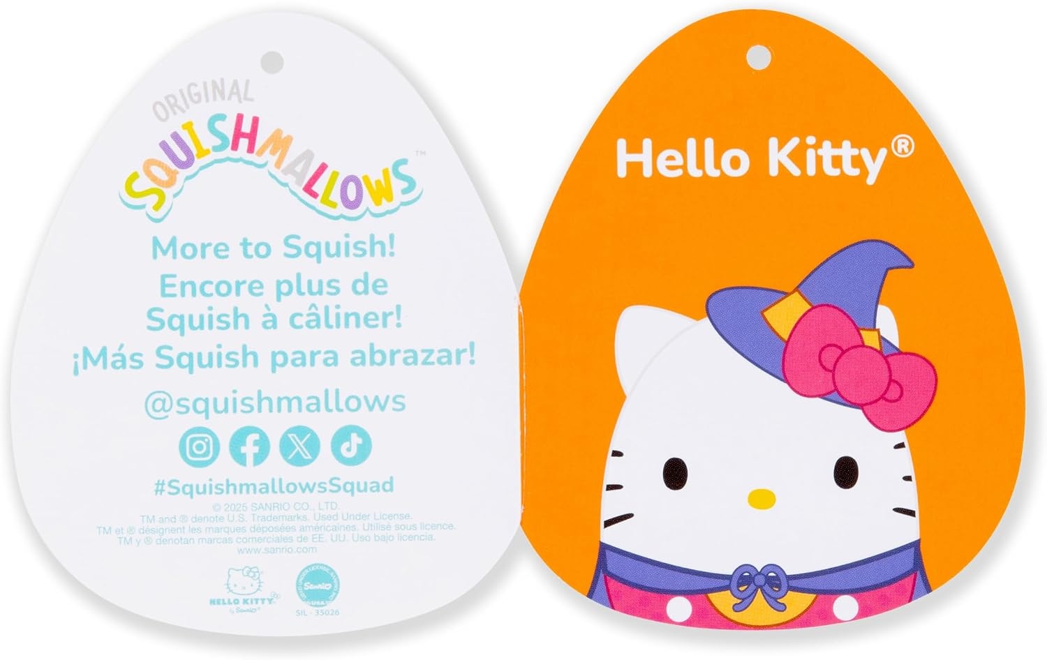 image:imageSquishmallows Original Sanrio 12in Halloween 2025 Kuromi Official Jazwares Plush MediumSizedHello Kitty