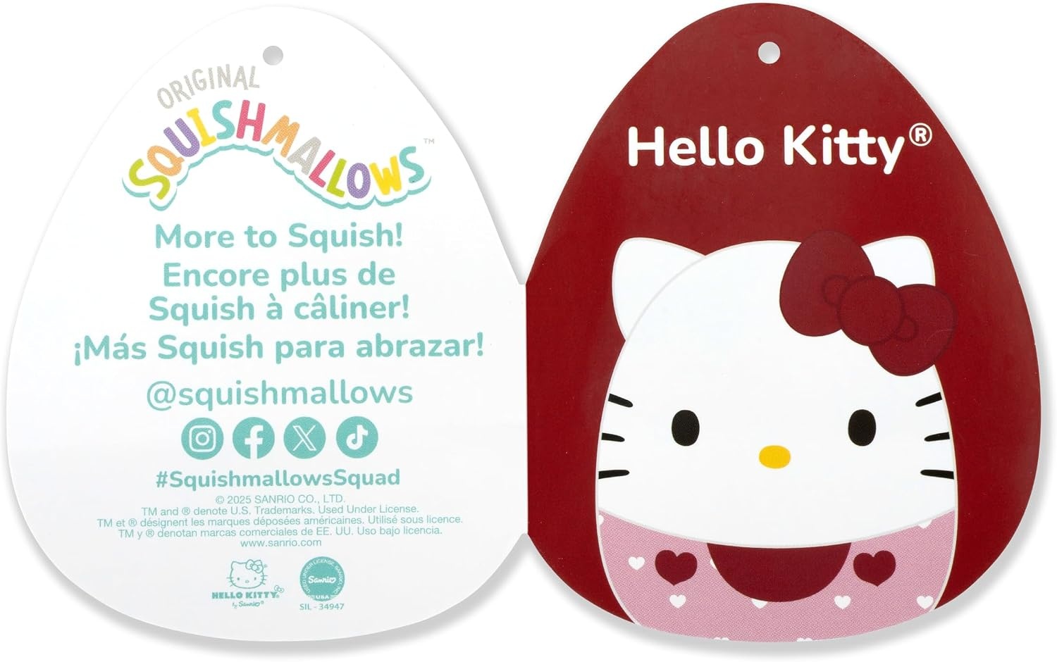 image:imageSquishmallows Original Sanrio 8in Hello Kitty 8in Pompompurin Official Jazwares Valentine Plush 2PackHello Kitty and Pompompurin