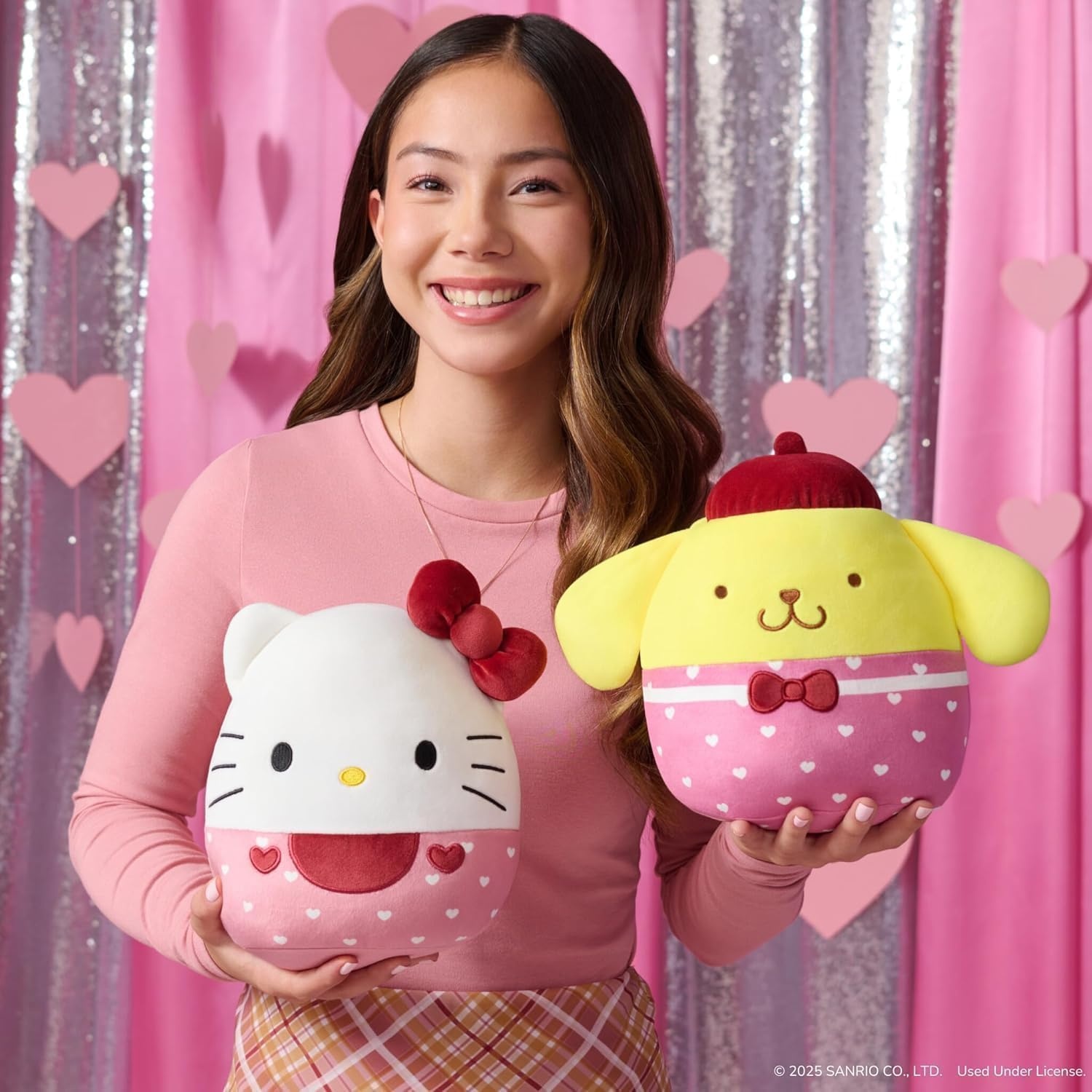 image:imageSquishmallows Original Sanrio 8in Hello Kitty 8in Pompompurin Official Jazwares Valentine Plush 2PackHello Kitty and Pompompurin