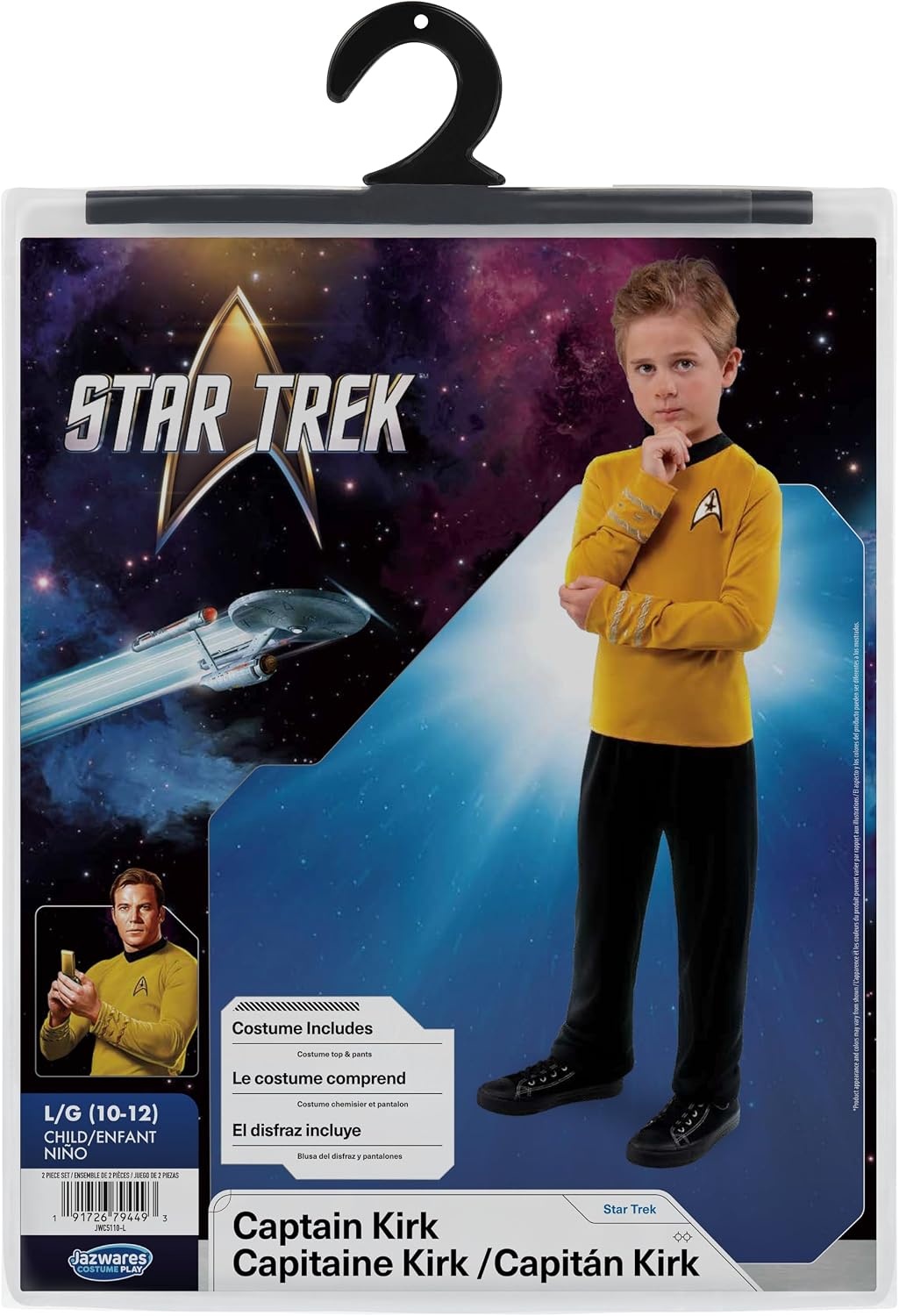image:imageStar Trek Captain Kirk Official Youth Halloween Costume Premium Quality Long Sleeve Top with Black PantsSmall