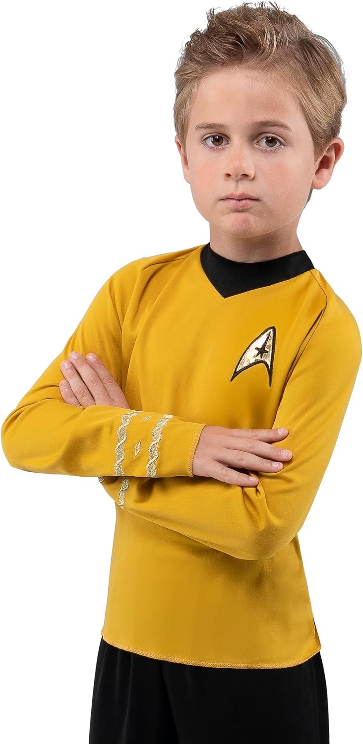 image:imageStar Trek Captain Kirk Official Youth Halloween Costume Premium Quality Long Sleeve Top with Black PantsSmall