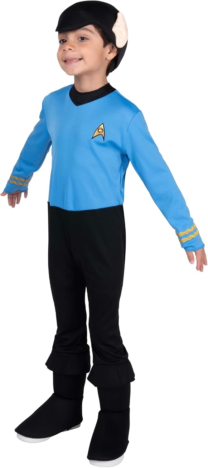 image:imageStar Trek Official Deluxe Toddler Halloween Costume Premium Quality Jumpsuit with Boot Covers plus HeadpieceStandard