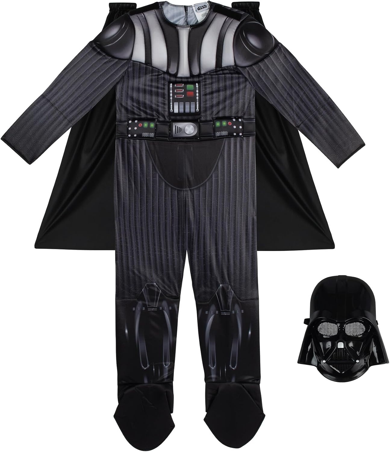 image:imageStar Wars Darth Vader Official Youth Costume Premium Quality Padded Jumpsuit with Plastic Mask and Detachable CapeL 1214
