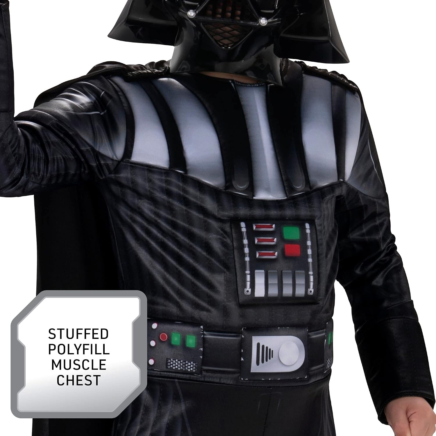 image:imageStar Wars Darth Vader Official Youth Costume Premium Quality Padded Jumpsuit with Plastic Mask and Detachable CapeL 1214