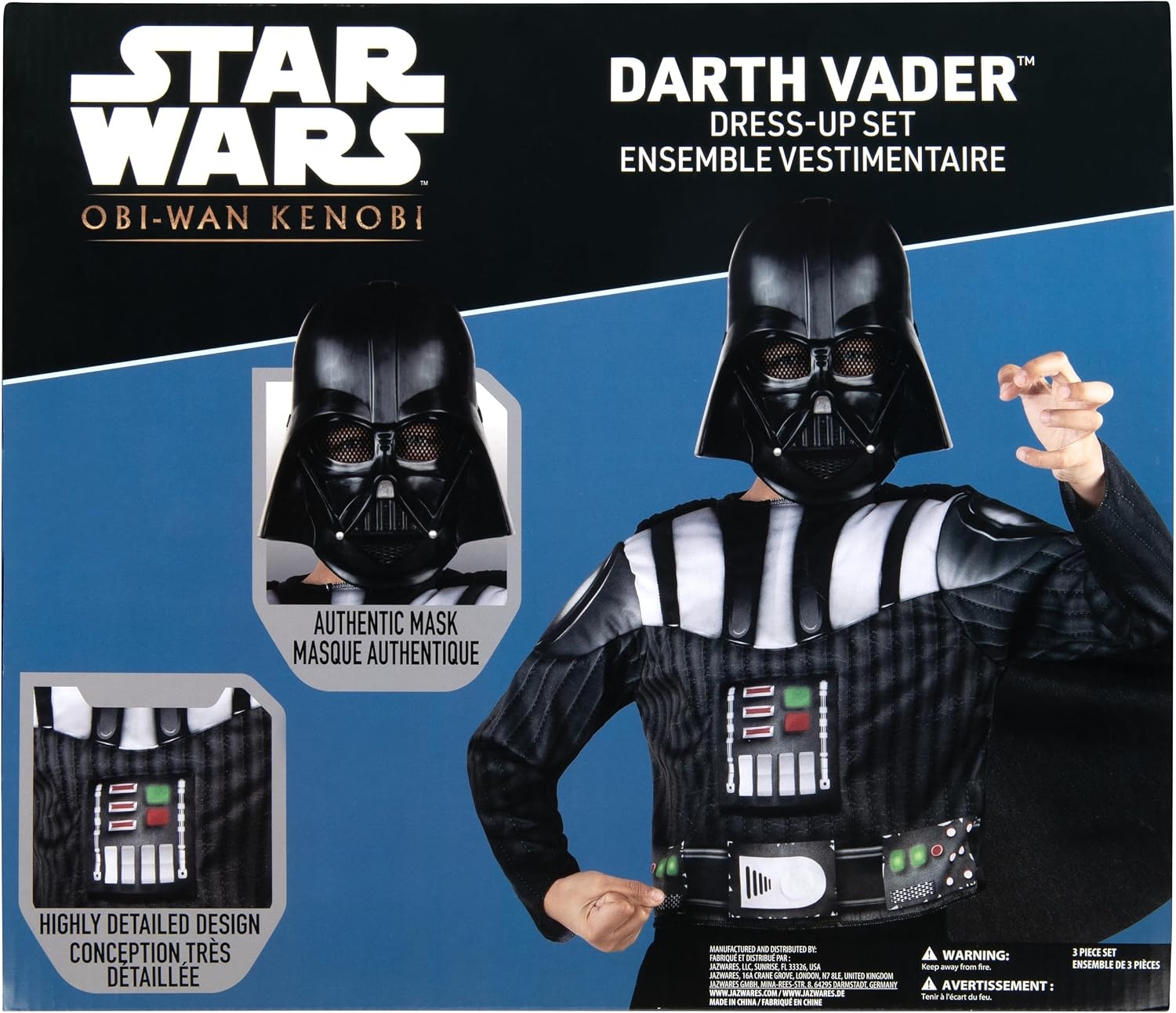 image:imageStar Wars Darth Vader Youth Muscle Chest Box Set Padded Costume Top and Cape with Plastic Mask Size S 47 Multi
