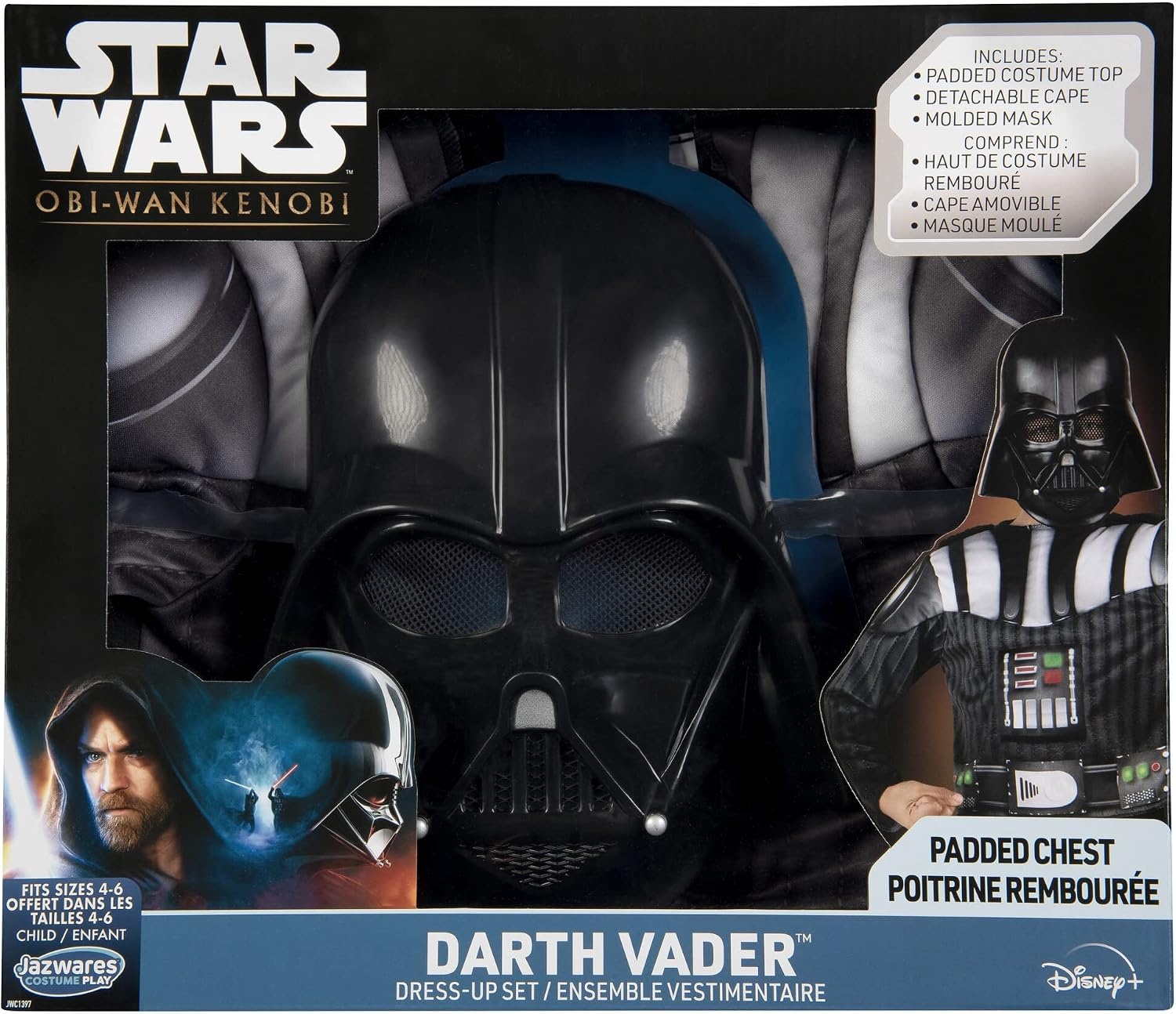 image:imageStar Wars Darth Vader Youth Muscle Chest Box Set Padded Costume Top and Cape with Plastic Mask Size S 47 Multi