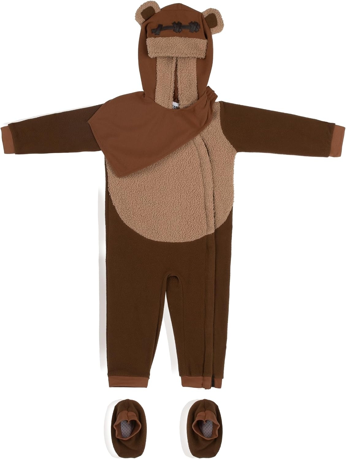 image:imageStar Wars Ewok Official Infant Halloween Costume Premium Quality Minky Jumpsuit with Attached Hood and NonSlip Booties612m