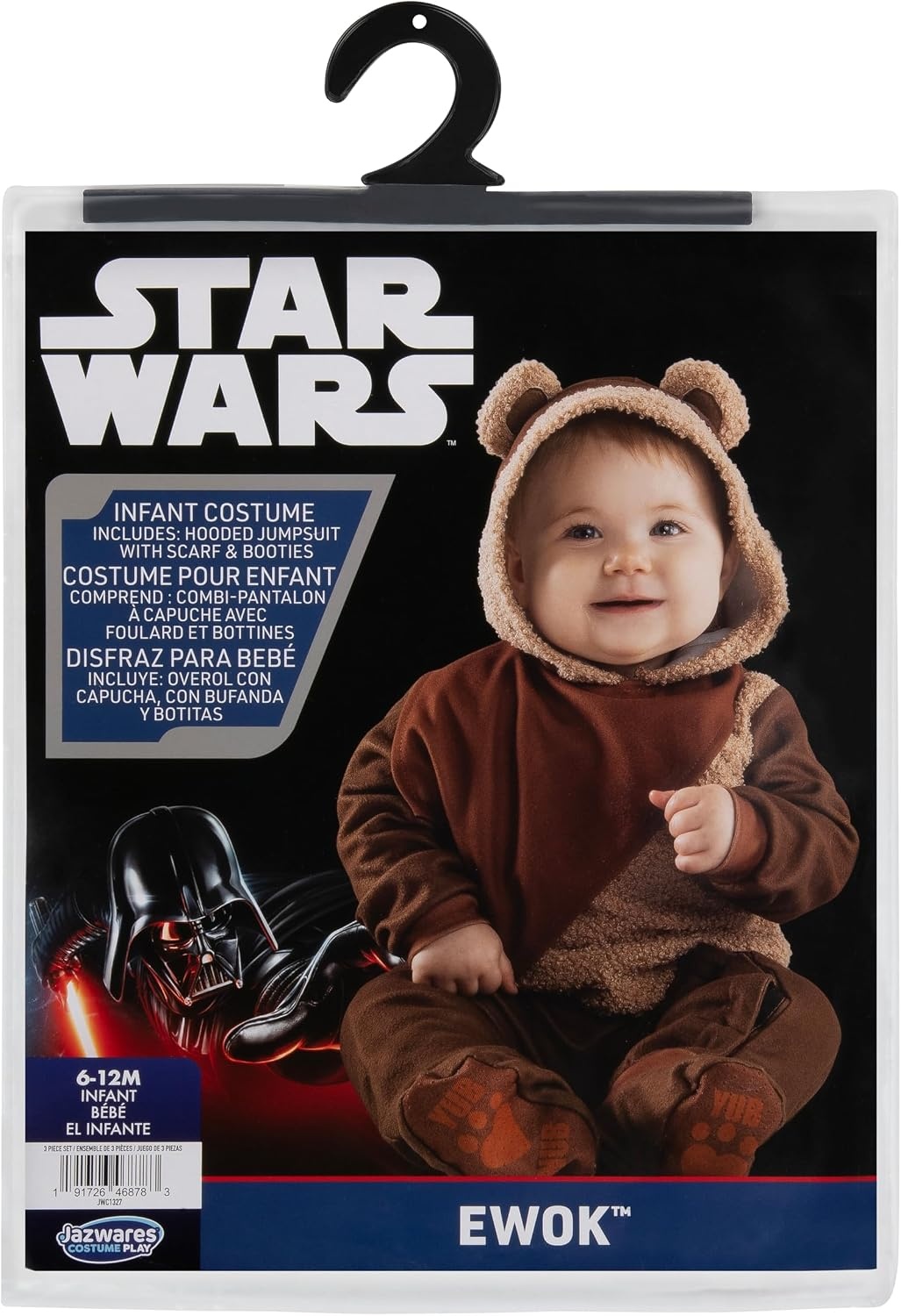 image:imageStar Wars Ewok Official Infant Halloween Costume Premium Quality Minky Jumpsuit with Attached Hood and NonSlip Booties612m