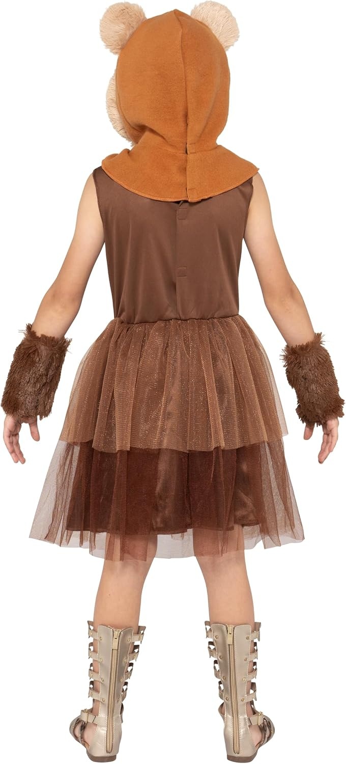 image:imageStar Wars Ewok Official Youth Halloween Dress Premium Quality Printed Dress with Detachable Hood and Sleeve CuffsS 57