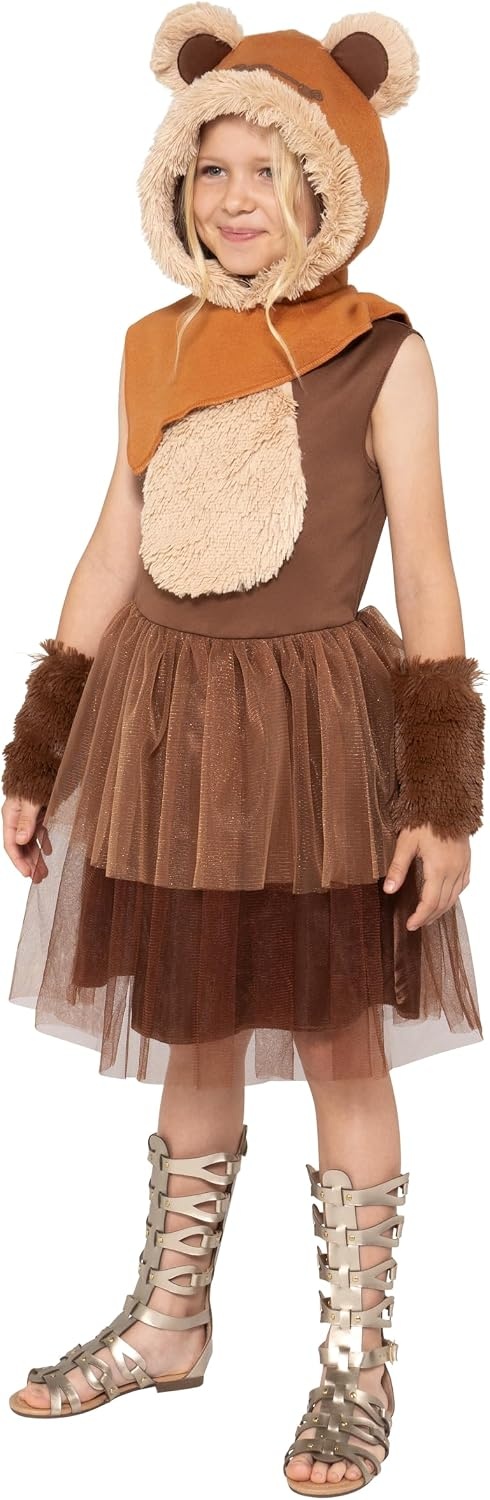 image:imageStar Wars Ewok Official Youth Halloween Dress Premium Quality Printed Dress with Detachable Hood and Sleeve CuffsS 57