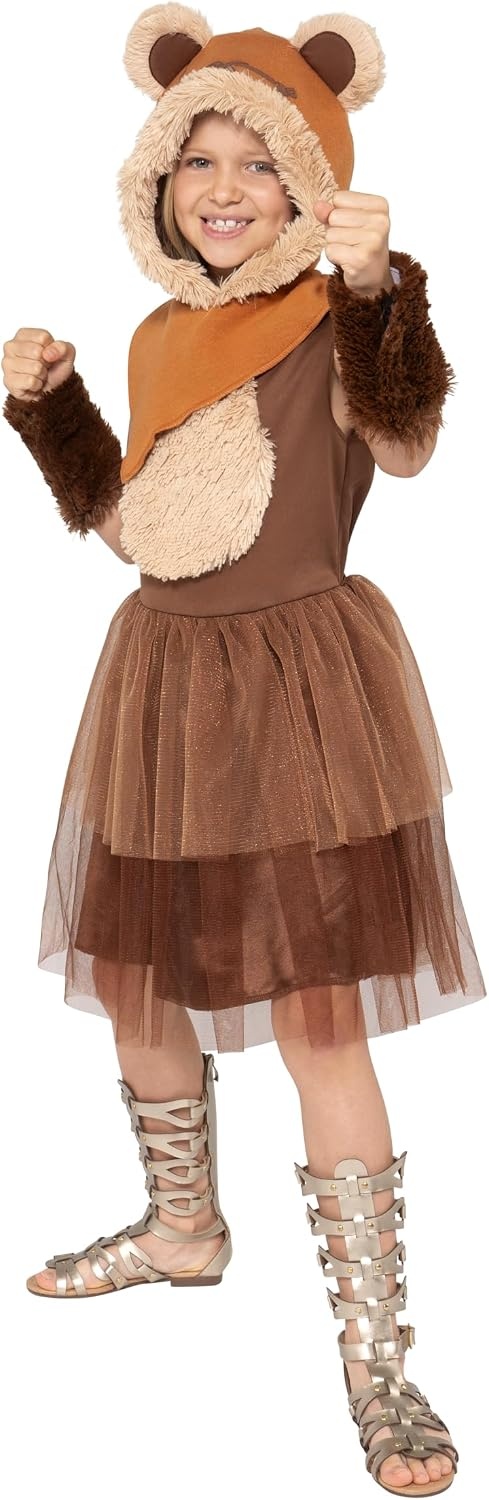 image:imageStar Wars Ewok Official Youth Halloween Dress Premium Quality Printed Dress with Detachable Hood and Sleeve CuffsS 57