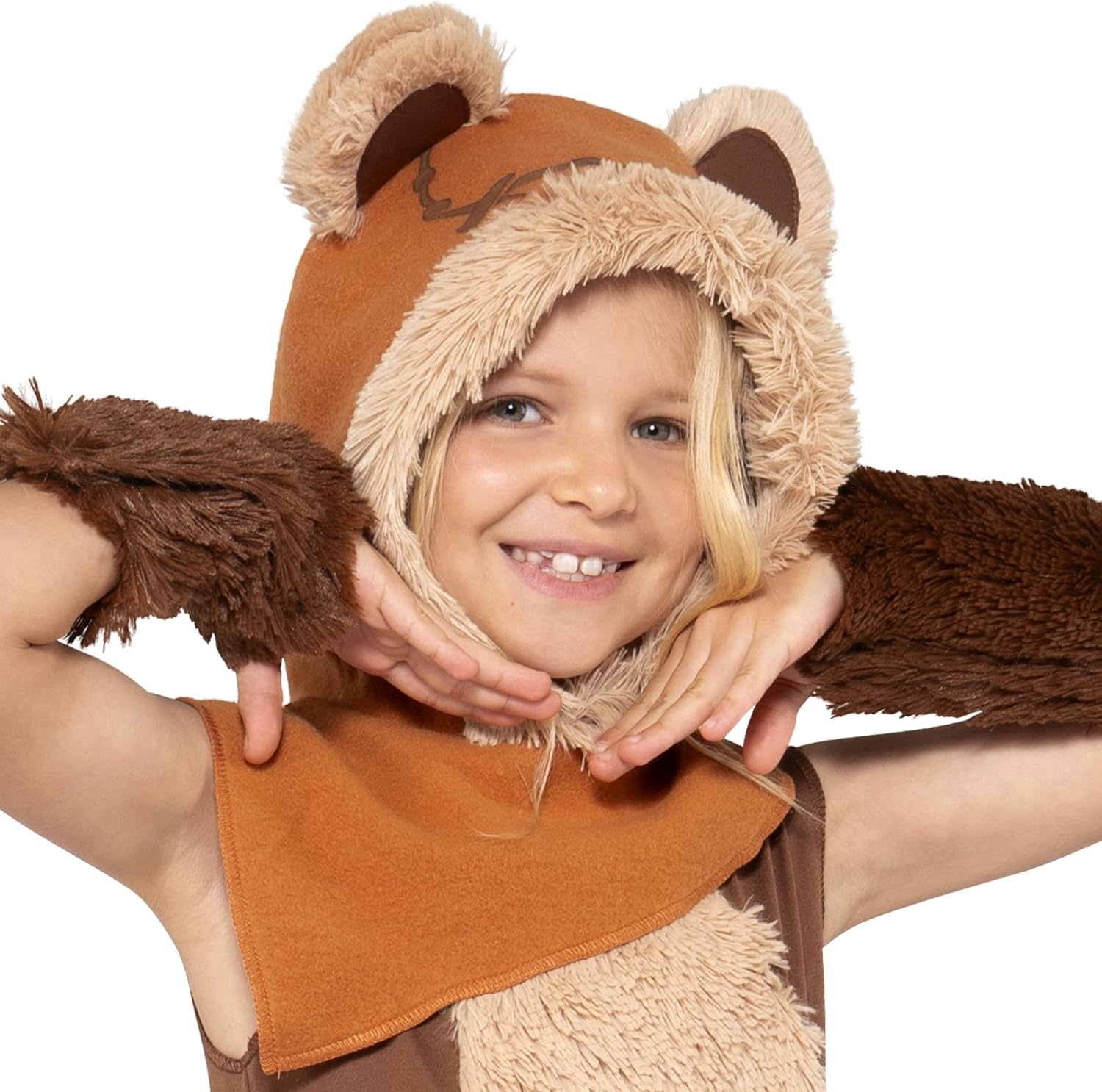 image:imageStar Wars Ewok Official Youth Halloween Dress Premium Quality Printed Dress with Detachable Hood and Sleeve CuffsS 57
