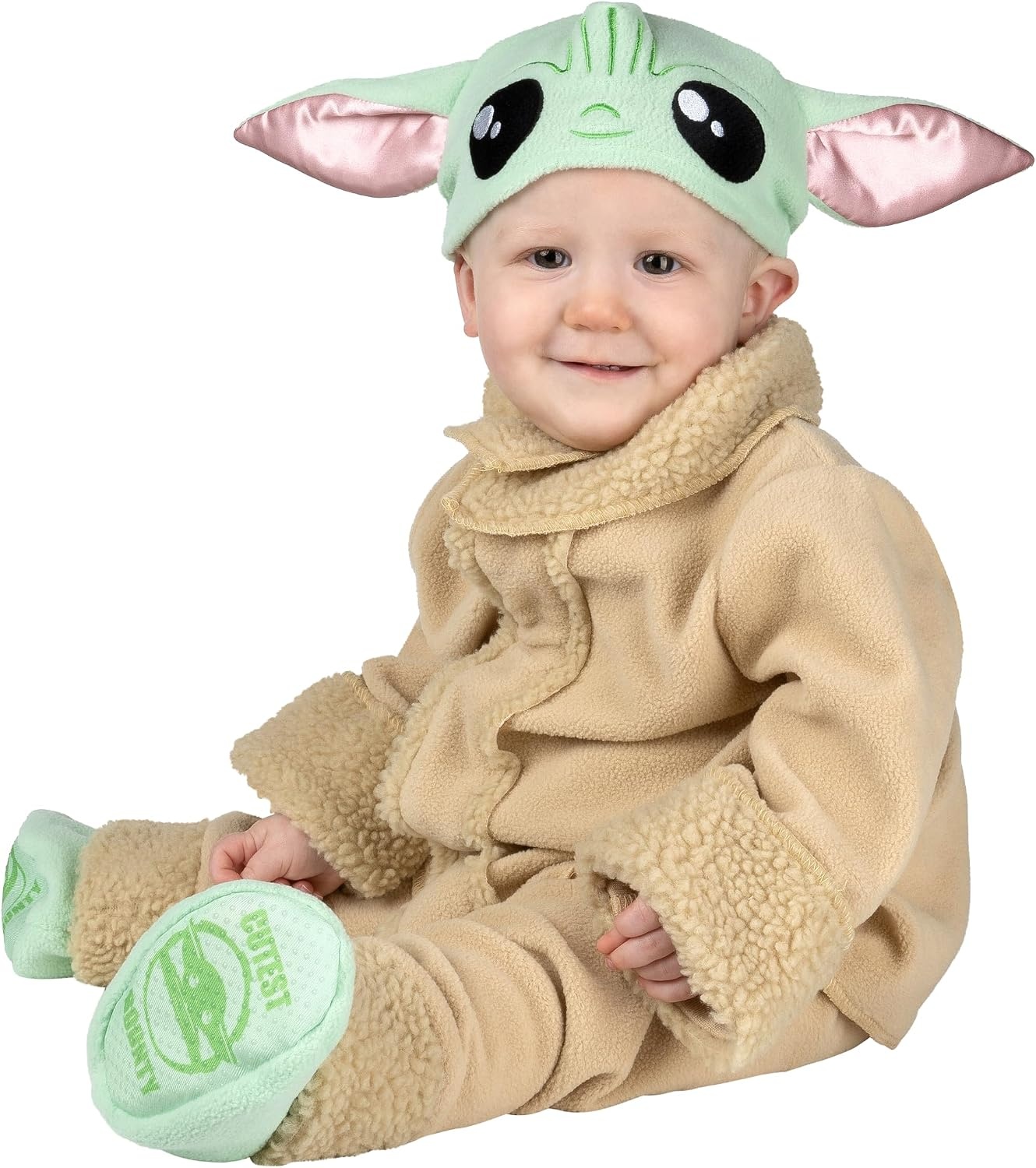 image:imageStar Wars Grogu Official Infant Deluxe Costume Premium Quality Minky Fabric and NonSlip Grip Booties1218m