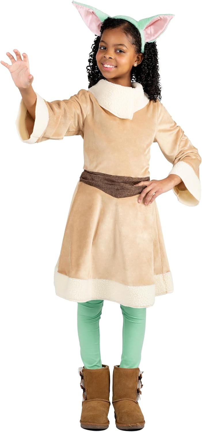 image:imageStar Wars Grogu Official Youth Halloween Dress Premium Quality Minky Robe with Minky HeadpieceL 1214