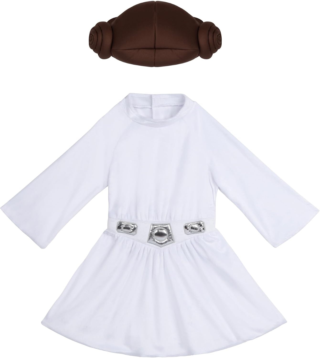 image:imageStar Wars Princess Leia Official Infant Deluxe Costume Premium Printed Jumpsuit with Attached Booties and Cap1218m