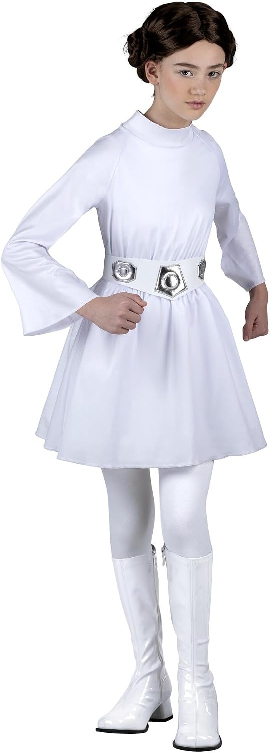 image:imageStar Wars Princess Leia Official Youth Halloween Costume Hooded Dress with Belt and WigL 1214